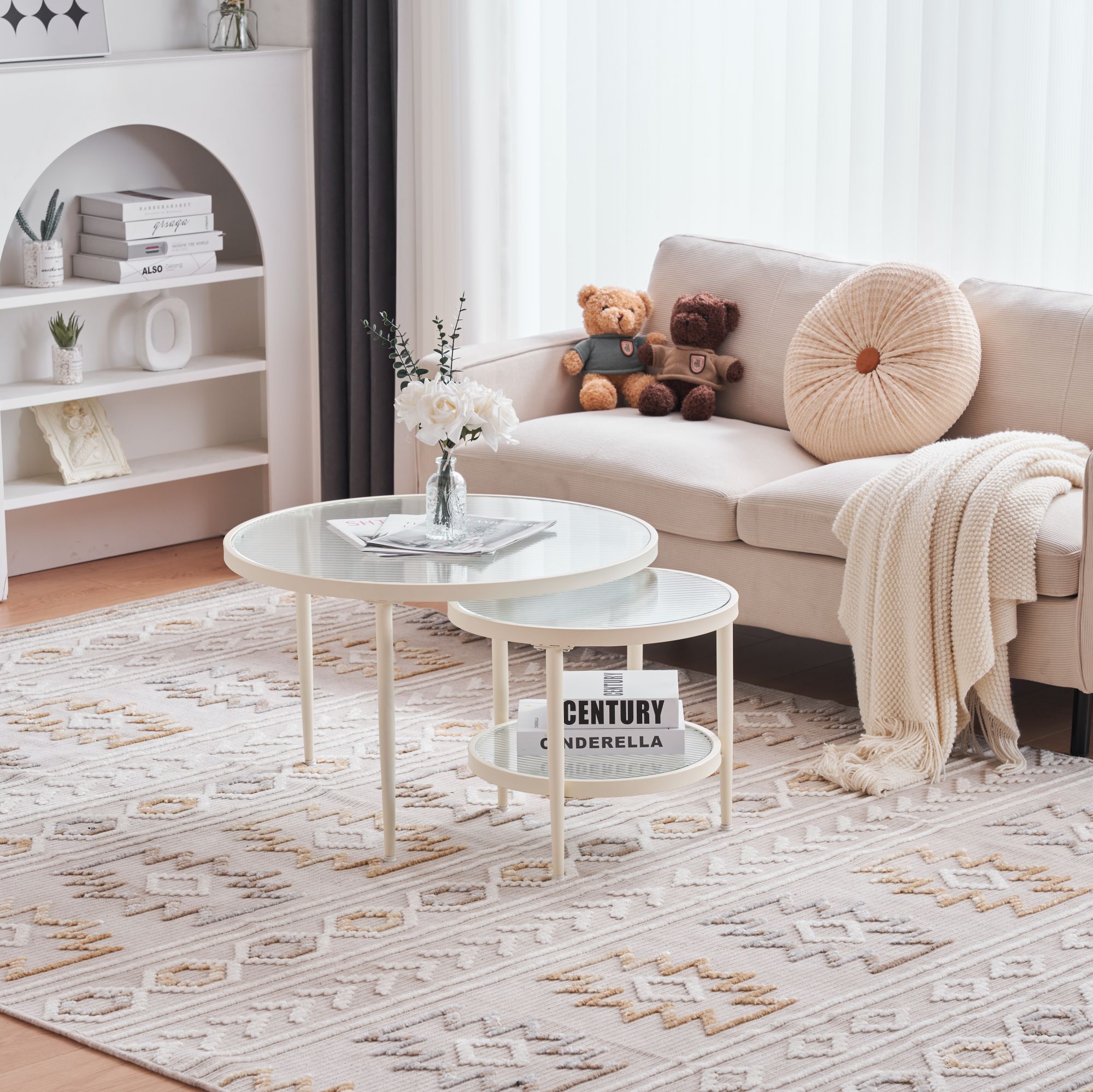 【国内発送】191 ガラステーブル センターテーブル ガラス天板 2点セットル リビングテーブル ガラス ガラステーブル ローテーブル リビング 新生活 人気 おしゃれ カフェ風 モダン カフェ ta