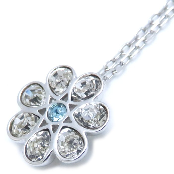 フラワーモチーフ ネックレス クリスタル シルバーメッキ / 198335【中古】