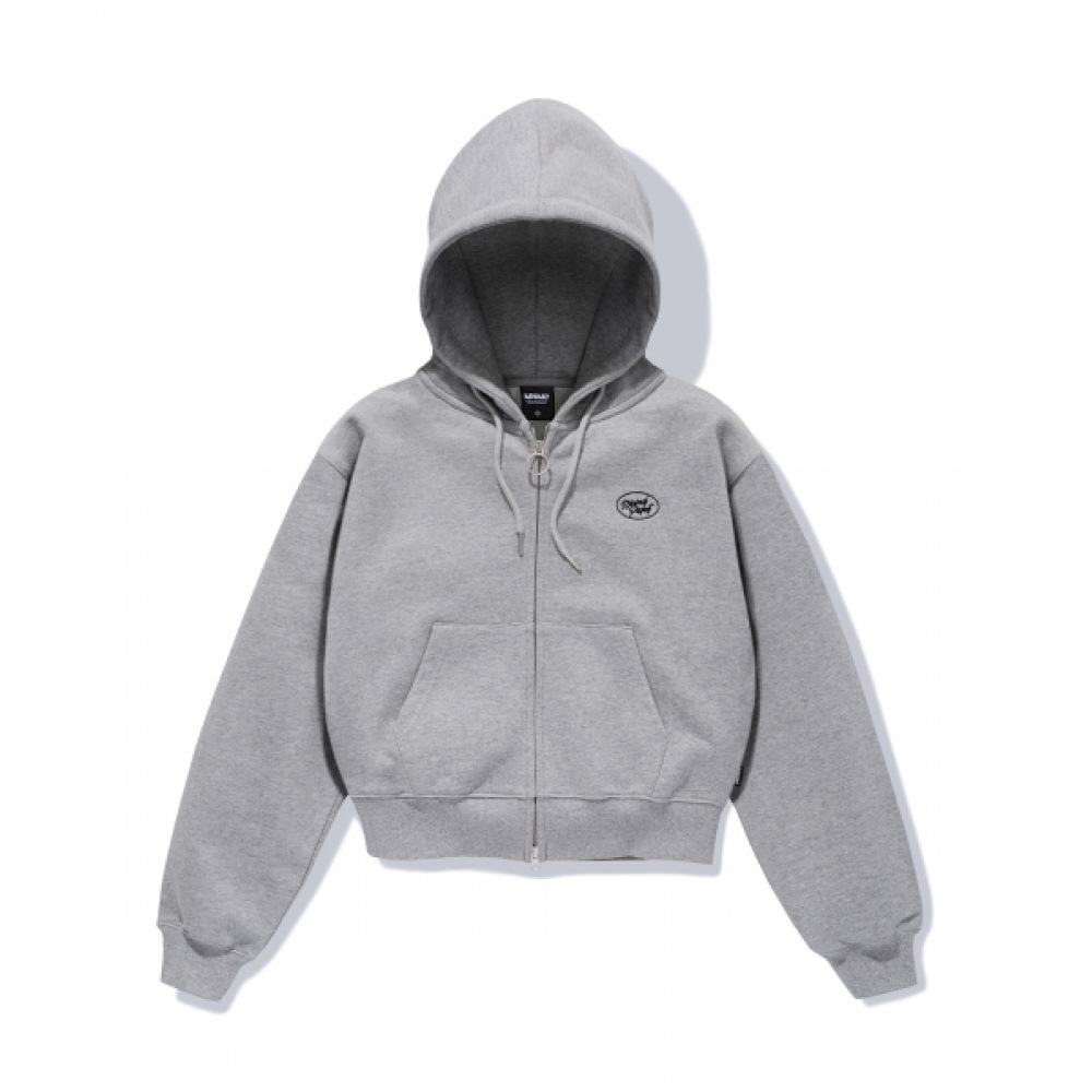 ミニマルプロジェクトエンボスロゴクロップフーディージップアップ MZT114 [グレー]