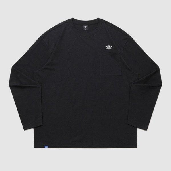 長袖Tシャツ VQA UR121CRL11-BLK ポケット コットン 長袖 Tシャツ BLACK