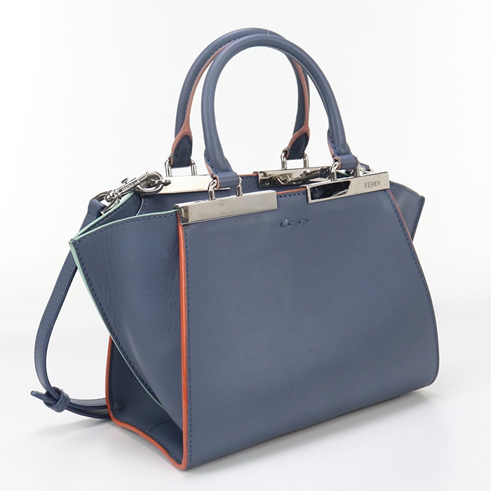 2WAYハンドバッグ トロワジュール 8BH333 5QT トートバッグ レザー ブルー【中古】 レディース