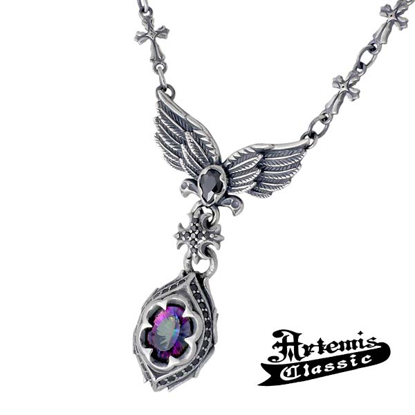 アルテミスクラシック Artemis Classic ミカエル シルバー ネックレス アクセサリー メンズ ミスティッククォーツ ブラックキュービック シルバー 925 ACP0260