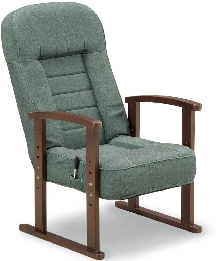 簡単 レバー式 高座椅子 高齢者 リクライニング 立ち上がりやすい 椅子 高ざ椅子 ハイバック 肘掛け付き 楽な姿勢 高さ調整 腰掛け 1人掛け パーソナルチェア 高齢者椅子 座敷 アーム付き