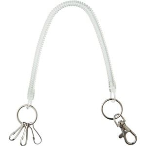 （まとめ） TANOSEE スパイラルキーチェーン キーフック3個付 1個 (×15セット)