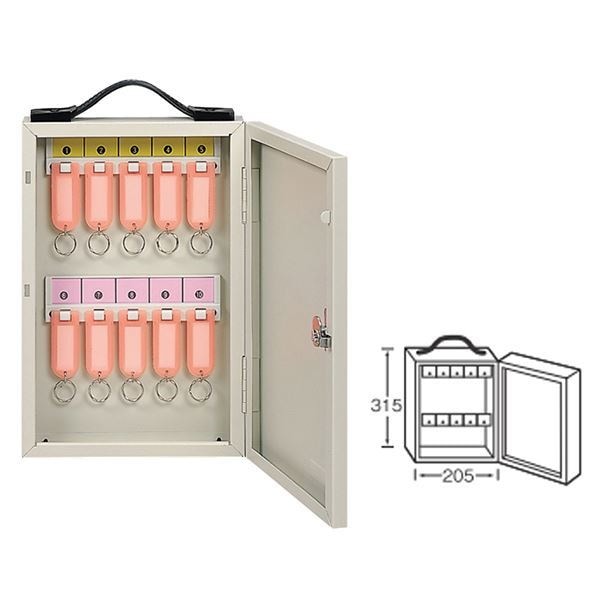 ワールドキーボックス/鍵収納箱 [携帯/壁掛け兼用型/10本掛用] スチール製 水上金属 K-10