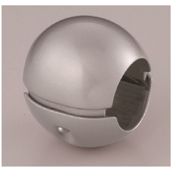 (5個セット)階段手すり滑り止め 『どこでもグリップ』ボール形 亜鉛合金 直径38mm シルバー シロクマ 日本製