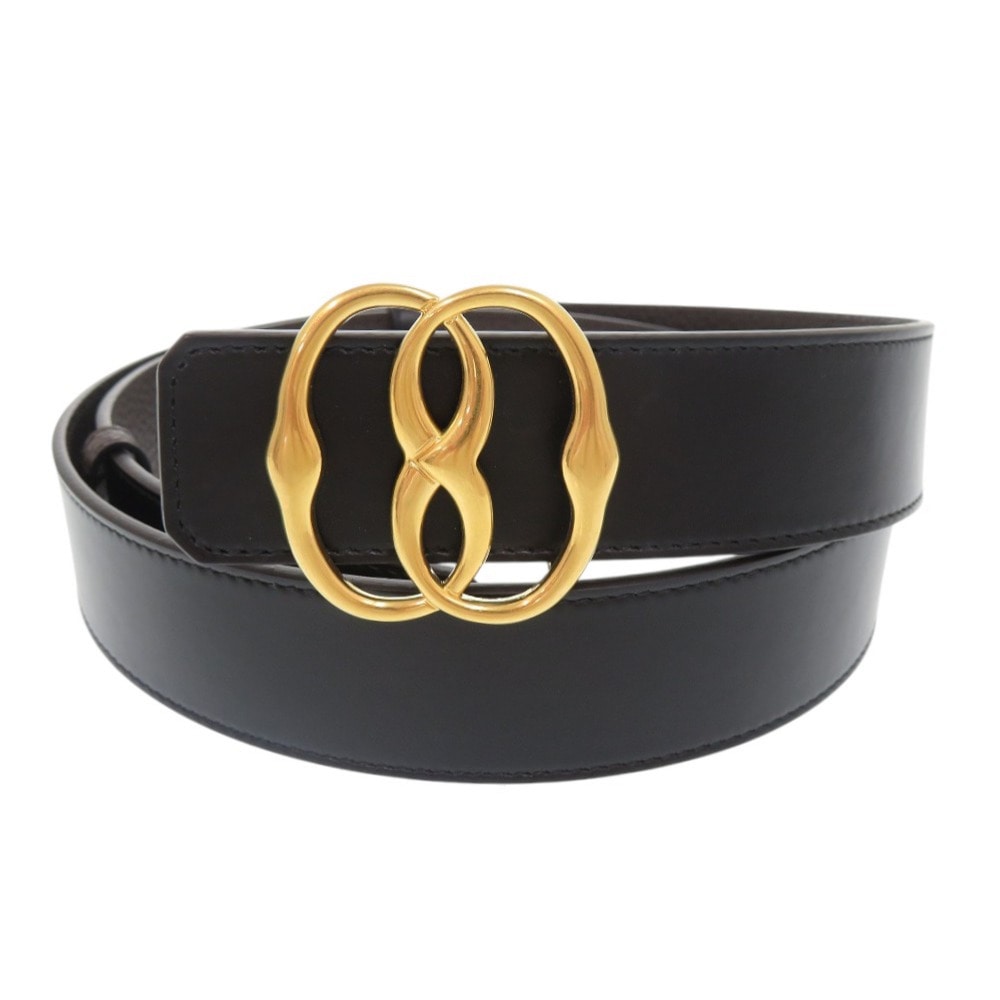 未使用品 EMBLEM 35.REV ベルト レザー ブラック 0935【中古】 メンズ