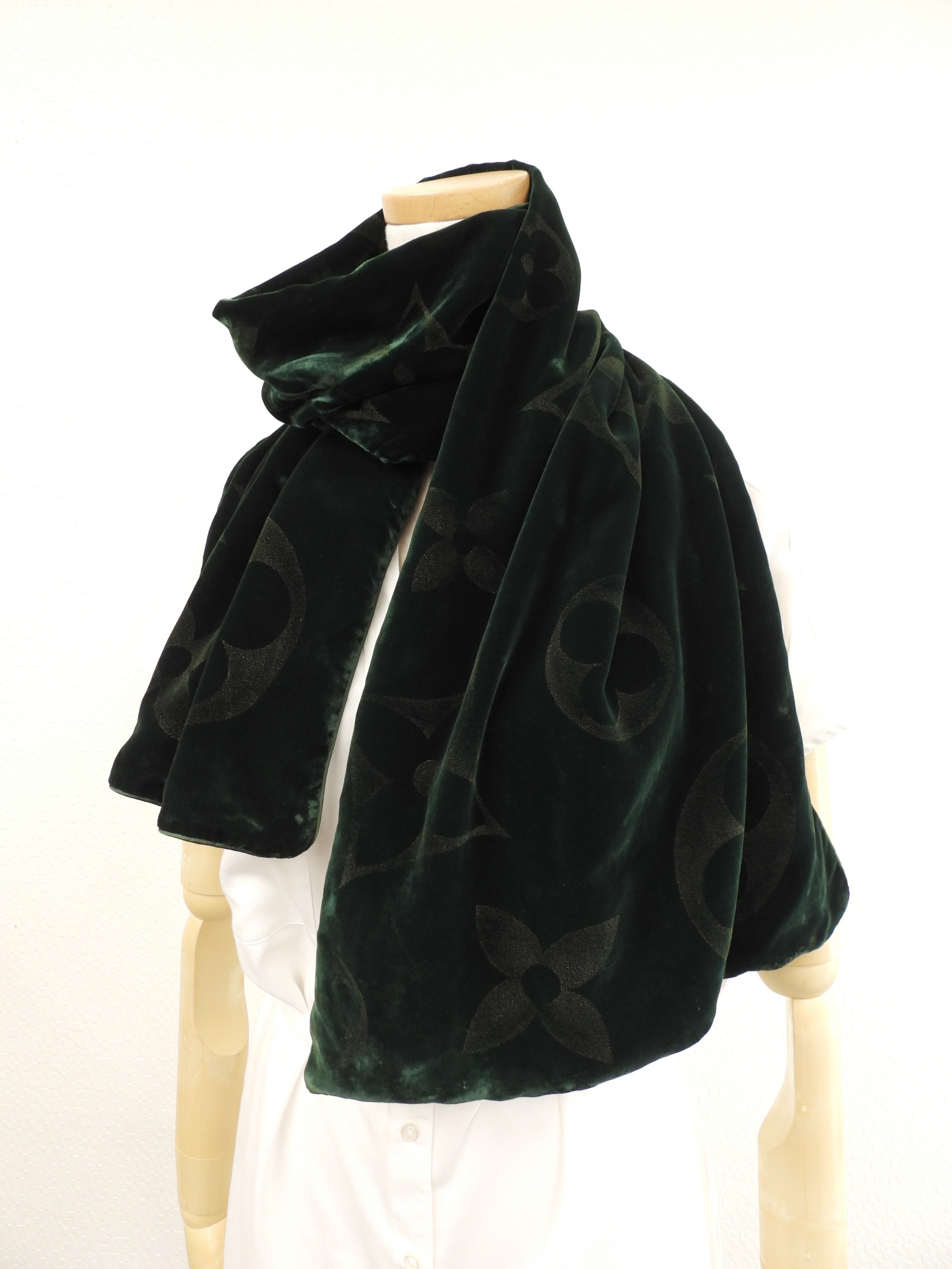 エシャルプベルベットPM M71522 緑 マフラー ネックウォーマー@ 1