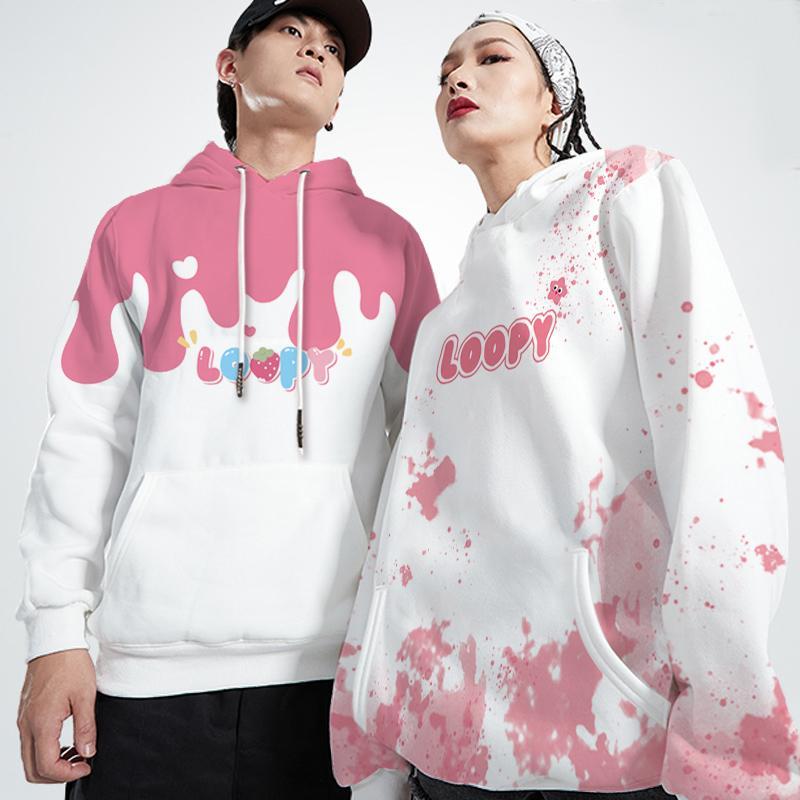 無料出荷（Timesales）ベルベットのコート男loopyビーバーいちご熊周辺のカップル服とフードの大きいサイズのベルベット服