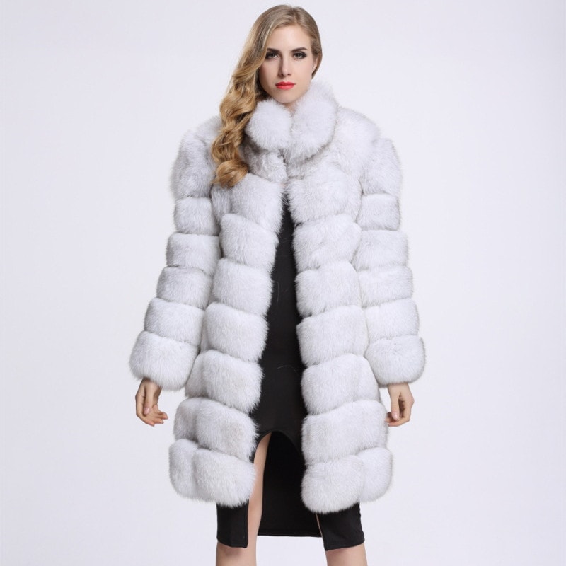 2024 新しい肥厚模造毛皮のコート冬の女性のロング模造キツネの毛皮のコートホット販売
