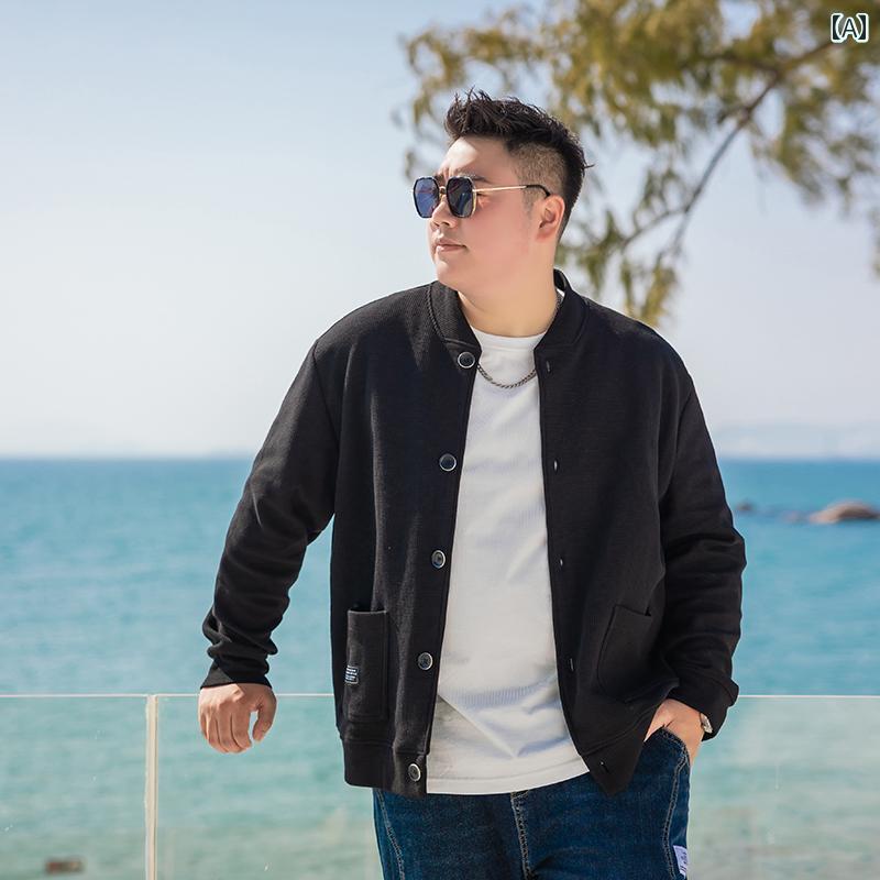 ブルゾン カーディガン メンズ ワッフル ニット 春秋 大きめサイズ ジャケット カジュアル ブラック キャメル グレー