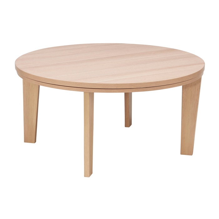 こたつテーブル 円形こたつ ニコロR80E 丸形 80×80cm NICORO-R80E-NA ナチュラル 木目調