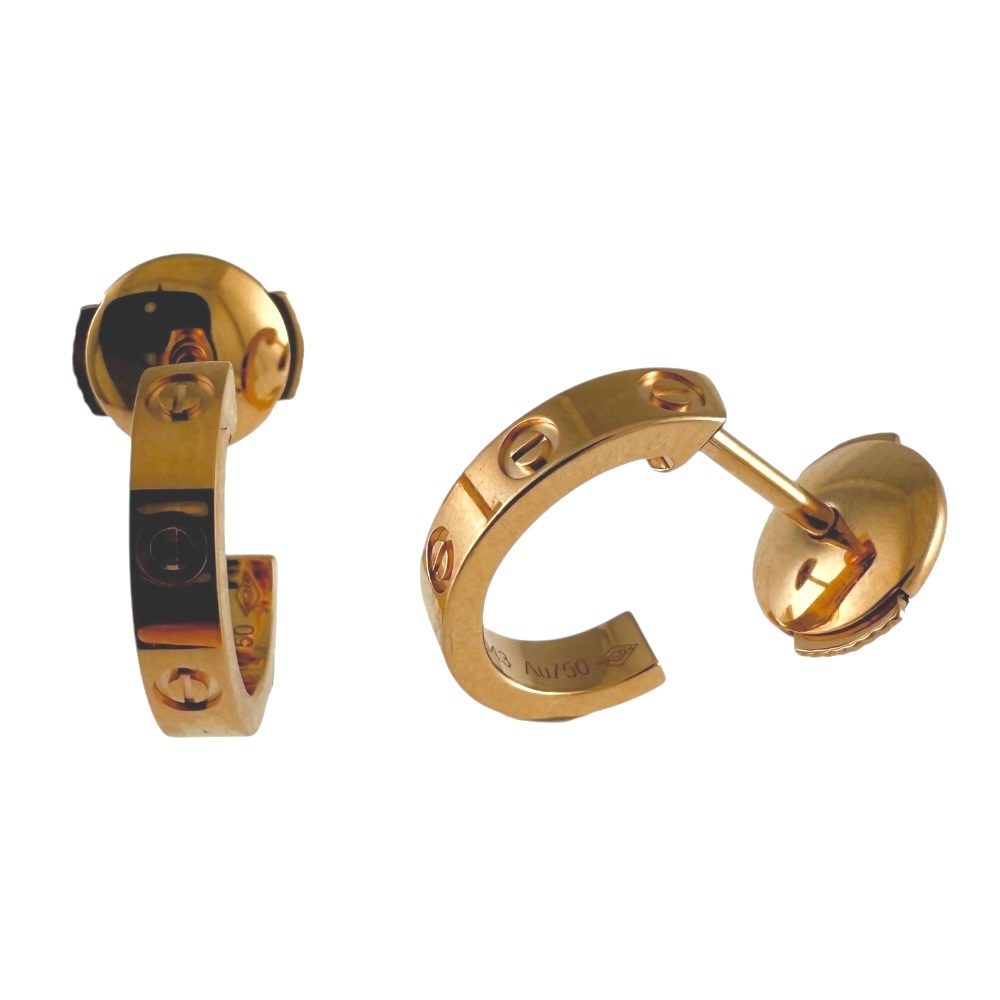 カルティエ ミニラブ ピアス 18金 K18ピンクゴールド CARTIER 中古 美品