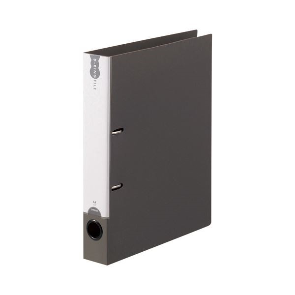 （まとめ） TANOSEE Dリングファイル（PP表紙） A4タテ 2穴 250枚収容 背幅43mm ダークグレー 1セット（10冊） 5セット 14,649円