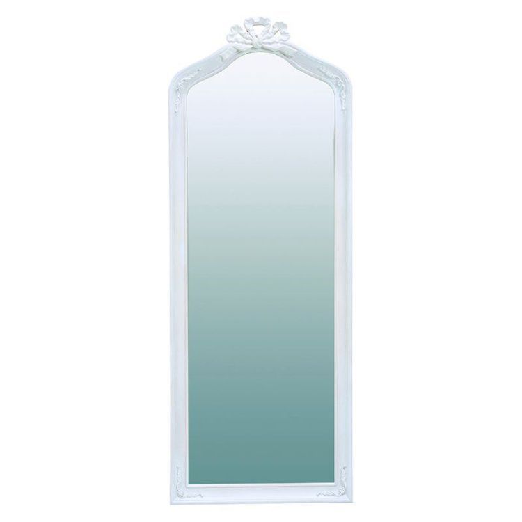 スタンドミラー おしゃれ 幅65×奥行6×高さ170cm アンティークホワイト 白