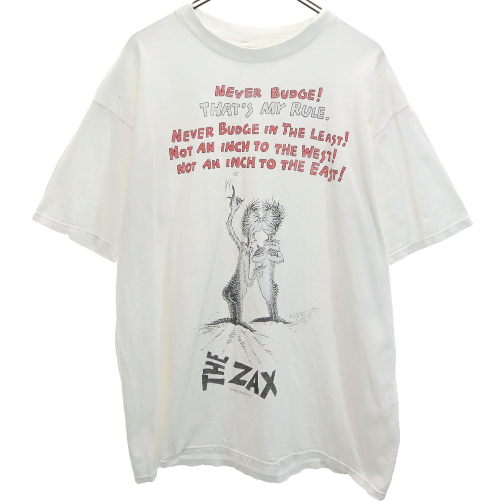 ドクタースース 90s プリント 半袖 グリンチ Tシャツ L ホワイト系 Dr.Seuss シングルステッチ オールド ヴィンテージ メンズ