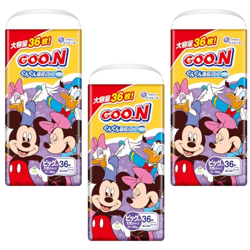 【パンツ BIGより大きいサイズ】グーン ぐんぐん吸収パンツ （まっさらさら通気) (1325kg) 108枚(36枚3) 男女共用 [ケース販売] 【Amazon.co.jp限定】 ディズニー