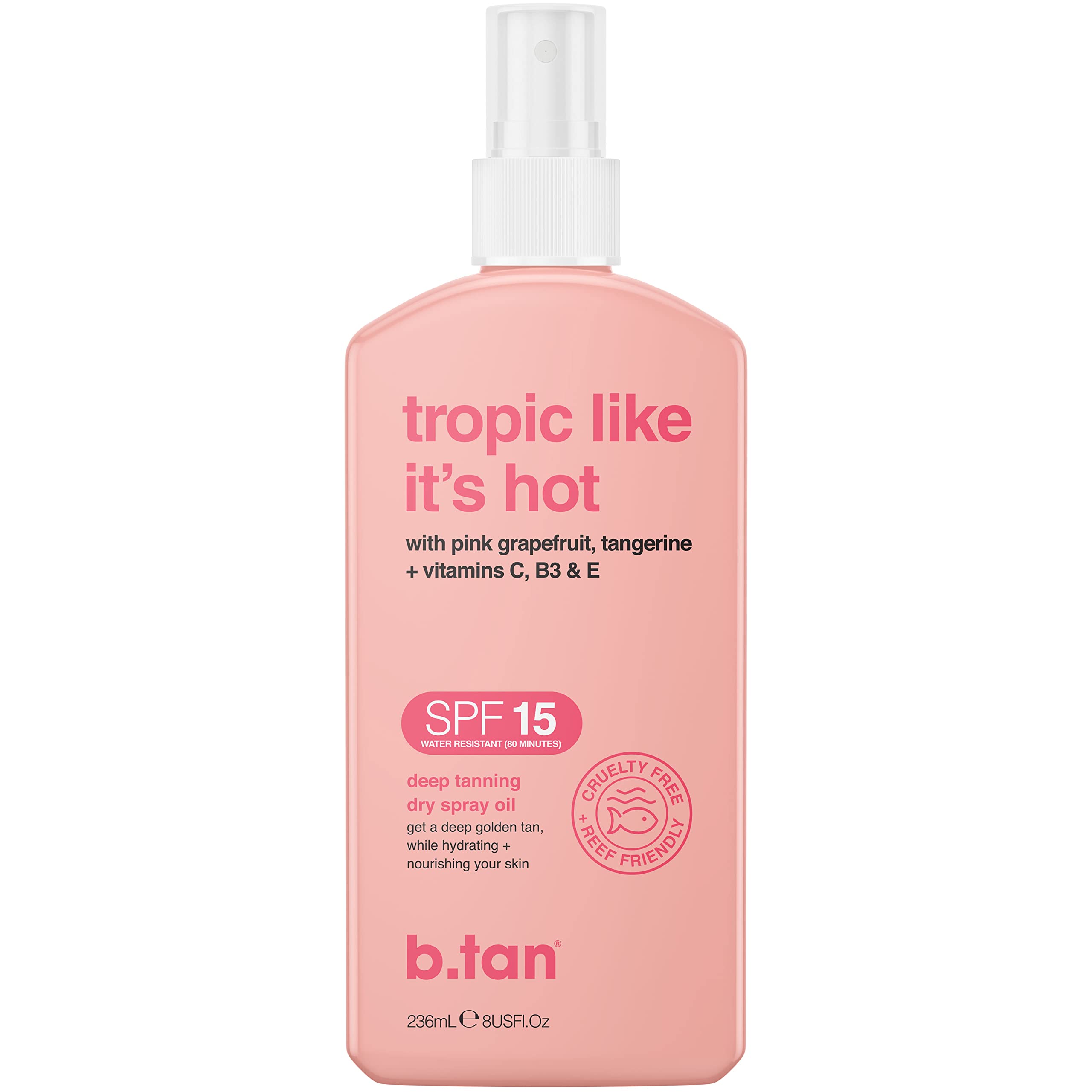 b.tan SPF 15 Deep Tanning Dry Spray Oil Tropic Like Its Hot Get a Tropic Glow, Keeps Skin Hydra 4,898円