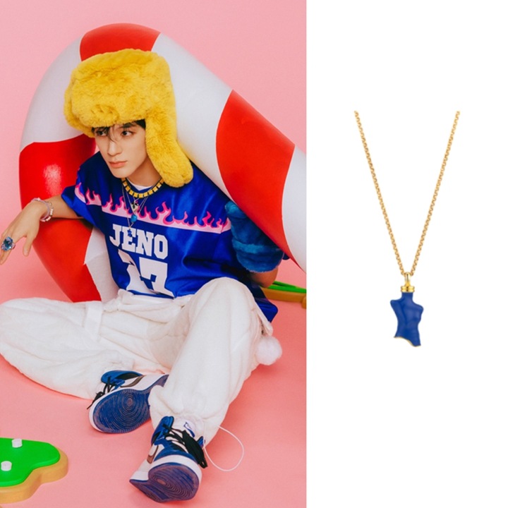 [NCTジノ着用]バディ ダブルハンドル ブルーネックレス