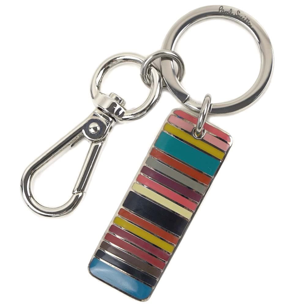 ポールスミス キーホルダー キーリング メンズ シルバー マルチカラー PAUL SMITH M1A-KEYR-MSTAG-92