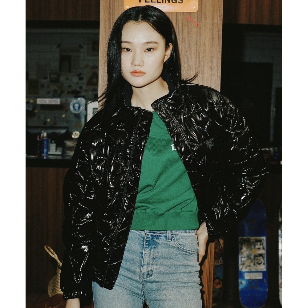 キャビッシュ W エナメルスターパッド入りジャケットブラック (CV2CWFB909A)