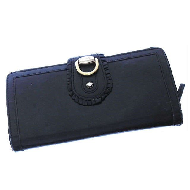 長財布 ファスナー 二つ折り アビー ブラック ゴールド 中古