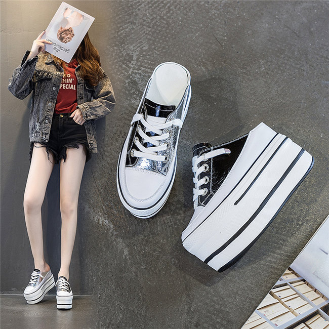 ブラック/レッド　レディース　靴　ミュール サンダル (ヒール10.5cm)　厚底 レディース 歩きやすい 旅行　サンダル　外出　スニーカー　夏　スリッパ　ミュール　スニーカー　ファッション　ハイヒ