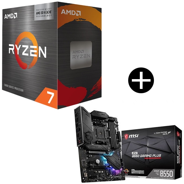 Ryzen 7 5700X3D WOF W/O Cooler CPU + MSI MPG B550 GAMING PLUS ATXマザーボード( B550チップセット搭載) セット