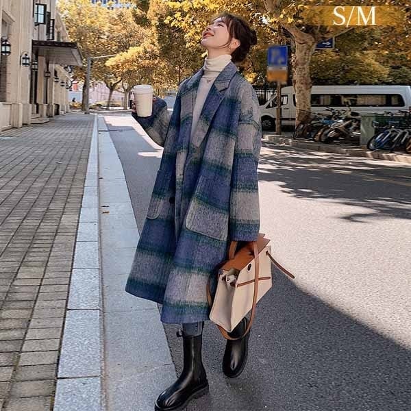 チェスターコート チェック柄 レディース ロングコート コクーンコート 小柄 ドロップショルダー ミモレ丈 アウター 秋 冬 冬服 定番 オーバーサイズ カジュアル あったか 暖かい きれいめ 大人可