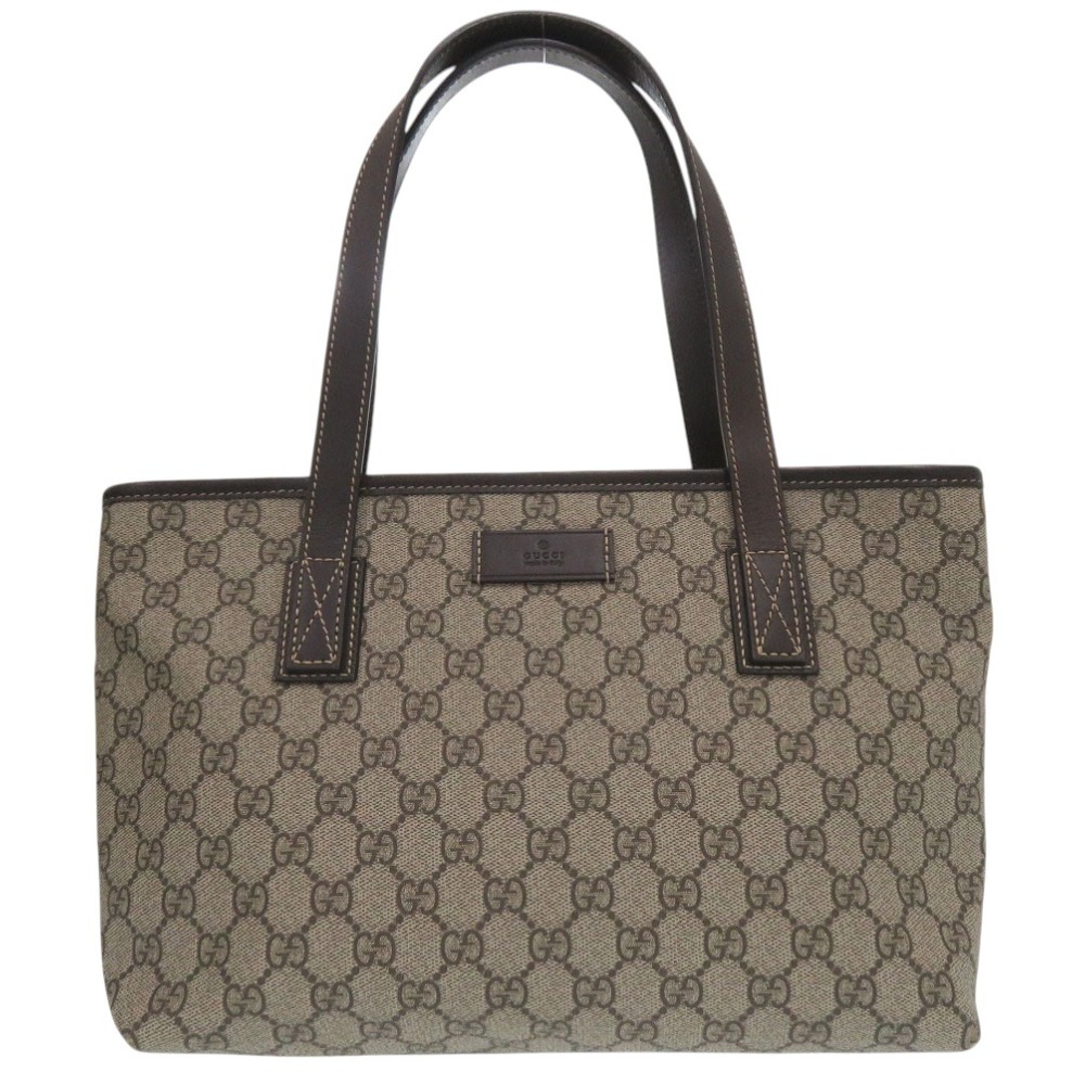 美品 ショルダーバッグ　ハンドバッグ GGスプリーム 211186 トートバッグ PVC/レザー ベージュ 0453【中古】 レディース