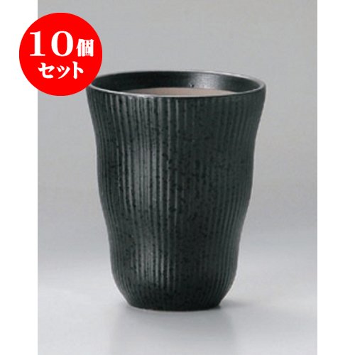 10個セット フリーカップ 黒油滴ﾇﾘ分ﾌﾘｰｶｯﾌﾟ(小) [8.3 x 10.5cm(300cc)] 土物 和食器 酒器 料亭 旅館 居酒屋 業務用 6,870円
