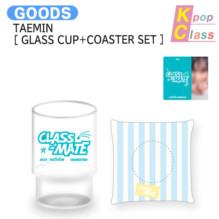 国内発送 TAEMIN [ GLASS CUP+COASTER SET ] 2025 FANMEETING CLASS-MATE OFFICIAL MD / 公式グッズ / 予約商品