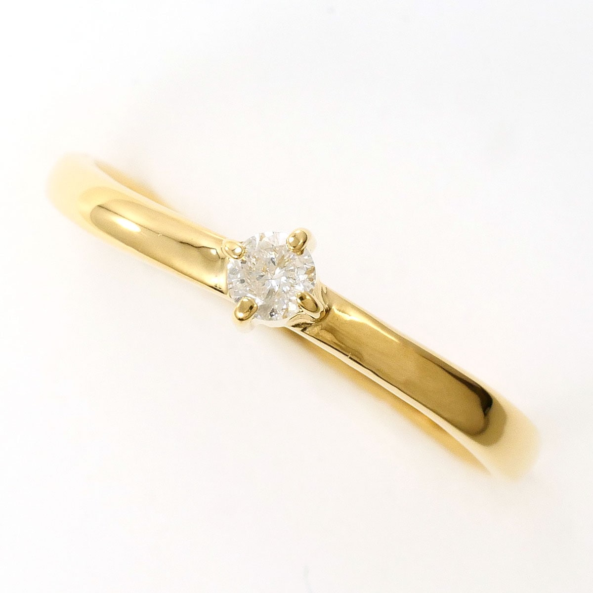 K18 18金 YG イエローゴールド リング・指輪 13号 ダイヤモンド 0.10ct 総重量約1.1g 中古