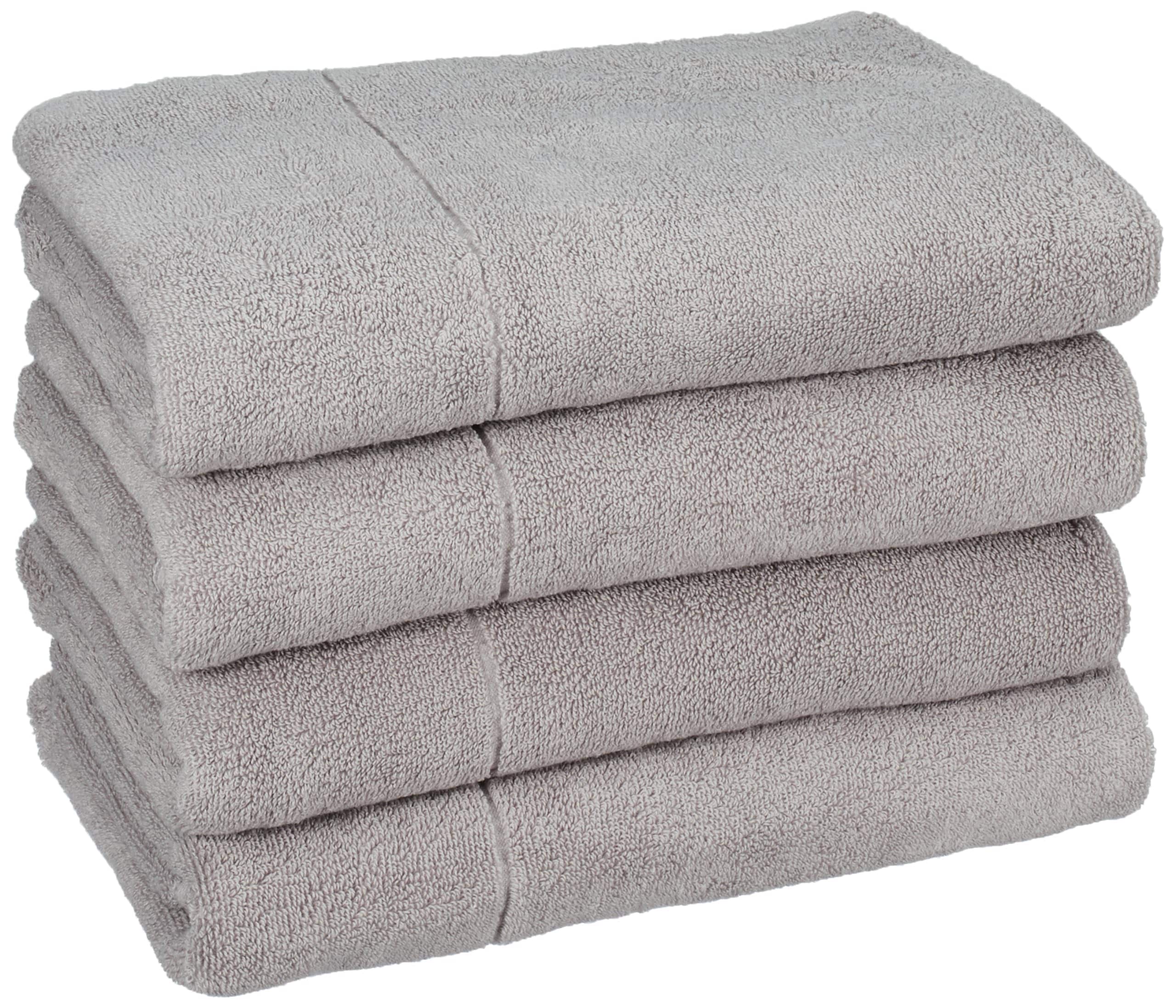 無印良品 ふっくらパイルバスタオル・グレー 4枚組 60×120cm やわらか 83429553
