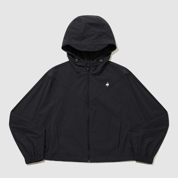 女性シェードオン軽量ウーブンルーズフィットジャケット（QR222OJK41_BLK）