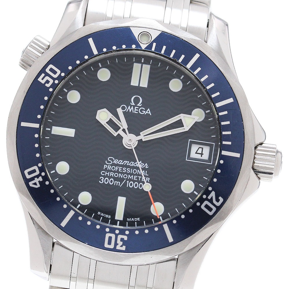 オメガ OMEGA 2551.80 シーマスター 300 デイト 自動巻き ボーイズ 良品 保証書付き_860503【中古】