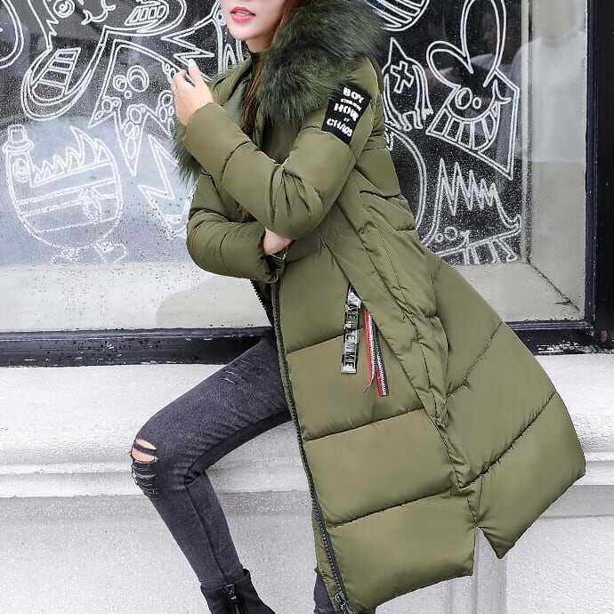 中綿コート レディース アウター ミディアム丈 コート フェイクファー ジップ リボン ワッペン フェイクファー フード ウエストマーク フード 韓国風 中綿ダウンコート 軽い 軽量 冬服 lout0