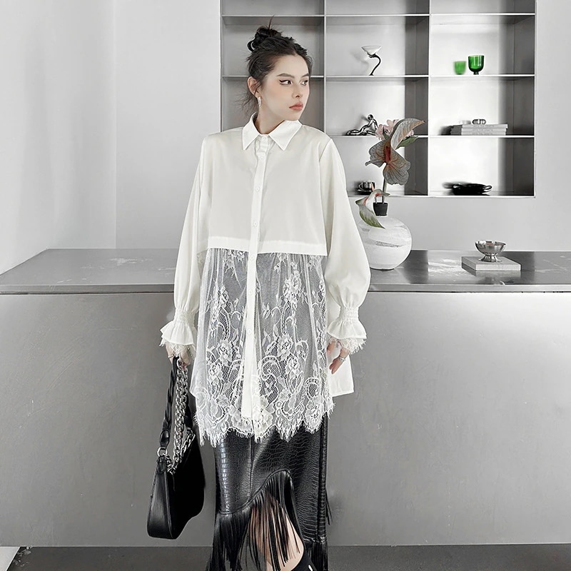 2025新作 おしゃれ 気質 シャツ 開き襟 ゆったり シャツ UVカット アウター 夏 通勤 半袖 Tシャツ シアーシャツ リボン レース