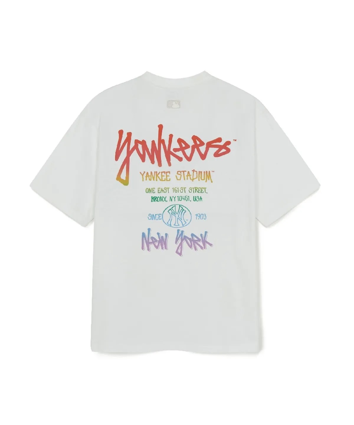 ベーシック ストリート カラーレター オーバーフィット 半袖Tシャツ NY（ホワイト）