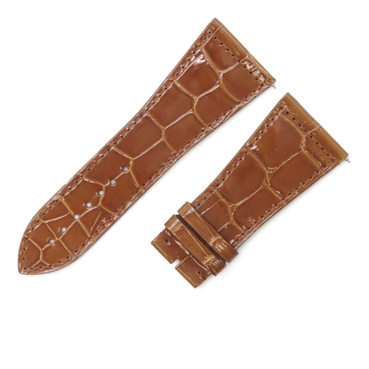 マスタースクエア 6000 KING用 クロコバンド メンズ 未使用 純正 シャイニー 艶 30mm ブラウン 茶 3年保証