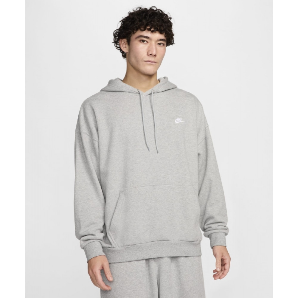 ナイキクラブフリースオーバーサイズフレンチテリープルオーバーパーカー M-ダークグレーヘザー:ライトスモークグレー:ホワイト/ HJ1817-063