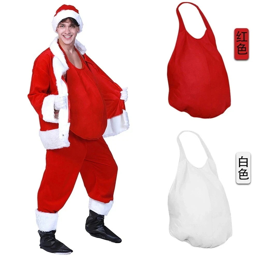 25大人気クリスマスクリスマスステージメイクアップパフォーマンスアクセサリー衣類男性と女性のサンタクロース偽腹衣装小道具