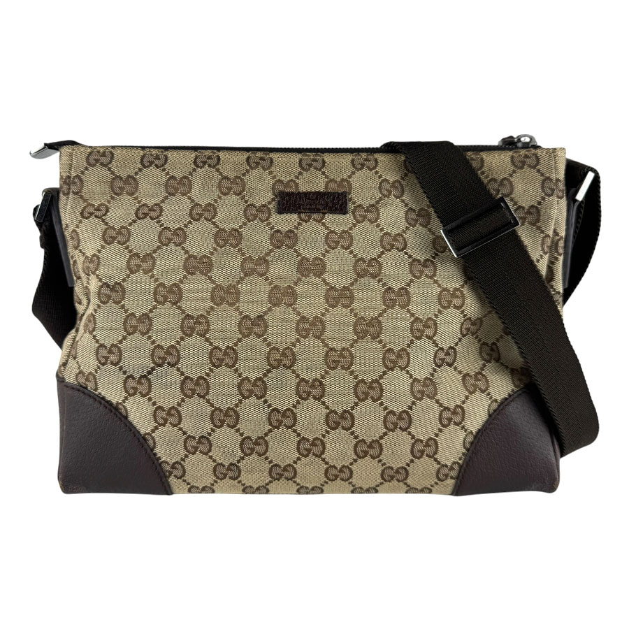 グッチ GUCCI ショルダーバッグ GGキャンバス/レザー ブラウン ユニセックス 114273 z9616