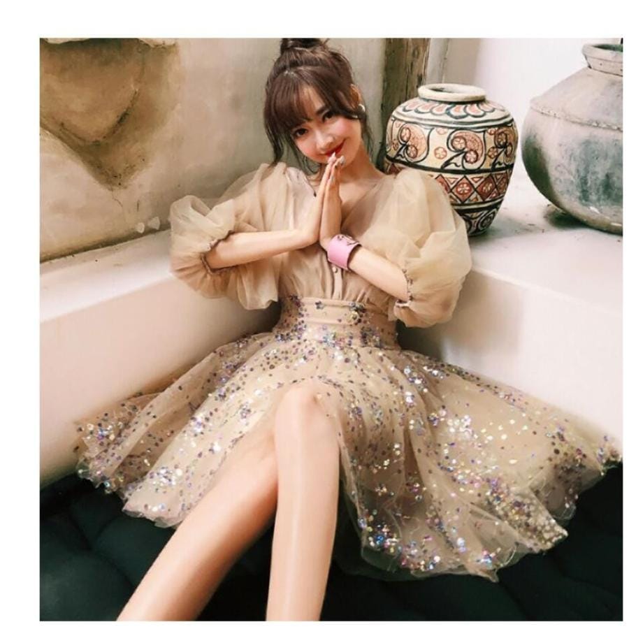 ミニドレス パーディードレス 袖あり aライン 上品 ウエディングドレス お姫様ドレス ステージ衣装 プリンセス オペラ声楽 成人式 花嫁 忘年会 結婚式 ピアノ-852