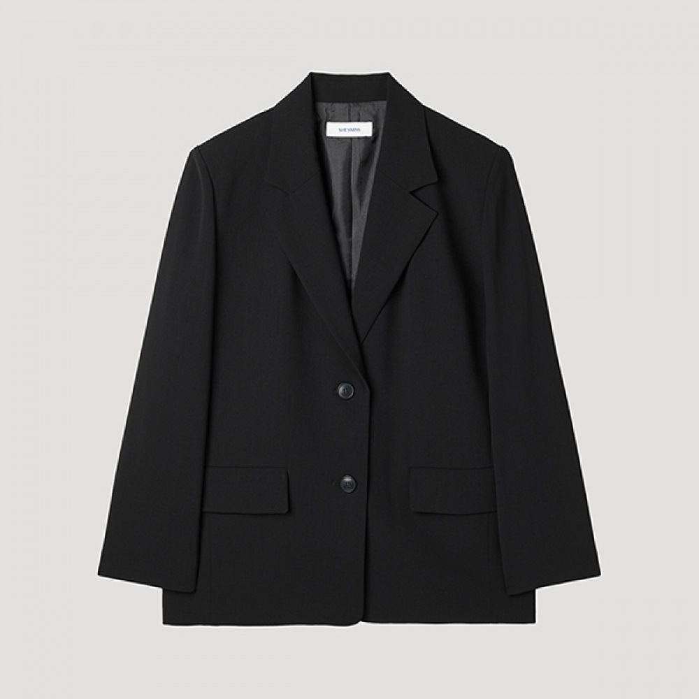 [Shes Miss] シングルブレストツーボタンジャケット_SWSJKP22010_BK