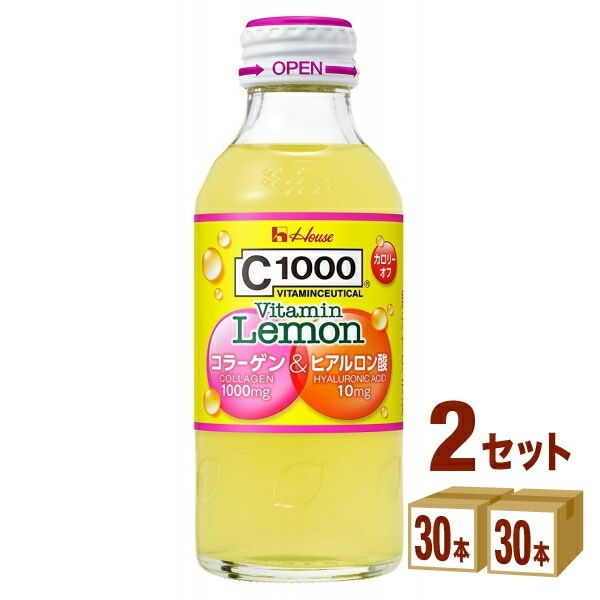 ハウス Ｃ1000 ビタミンレモンコラーゲン ヒアルロン酸 140 ml 2ケース (60本)
