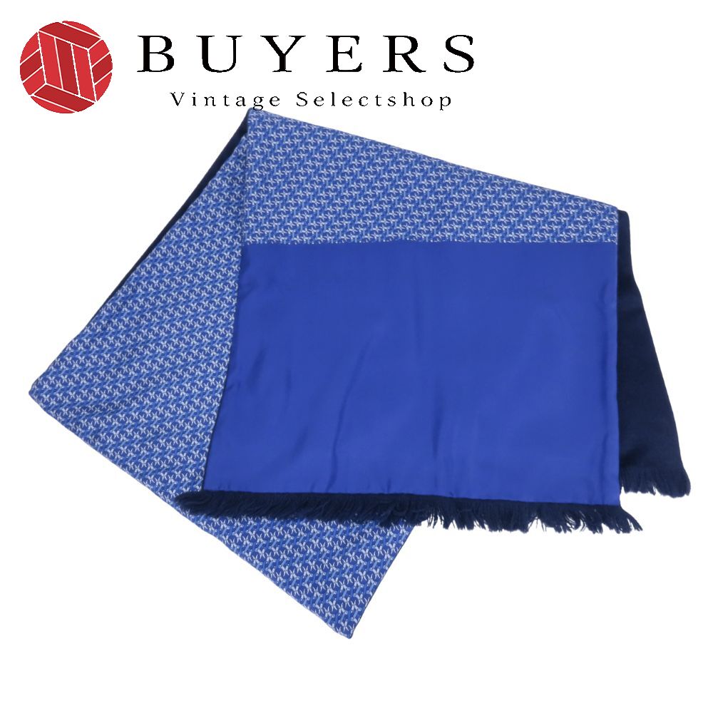 中古 マフラー シルク アンゴラ ブルー ネイビー アパレル ストール おしゃれ レディース 女性