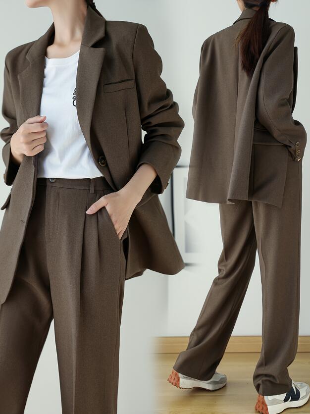 カジュアルスーツ 体型カバー スーツ レディース パンツスーツ リクルートスーツ 入学式 卒業式 事務服 オフィス OL ビジネススーツ 可愛い 2点セット ジャケット+パンツ セレモニースーツ 上品