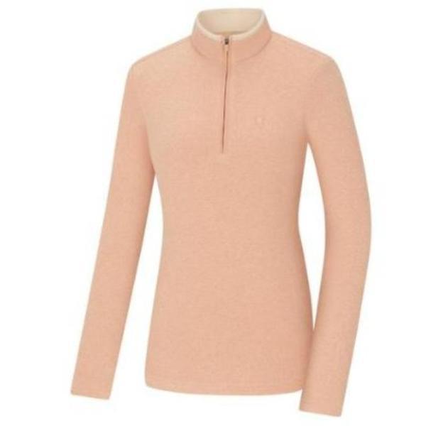 HC03 女性用 暖かい冬のフリースジップアップTシャツ (コーラル) KVT0435W (S41553975)