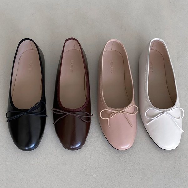 バレエシューズ パンプス りぼん リボン フラット レディース ぺたんこ 黒 茶 白 ブラック ブラウン ピンクベージュ ホワイト 歩きやすい 靴 婦人靴 韓国
